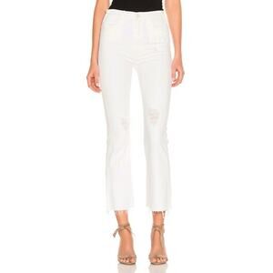 MOTHER The Hustler Ankle Fray Jeans Tea and Biscuits Distressed White Size 29